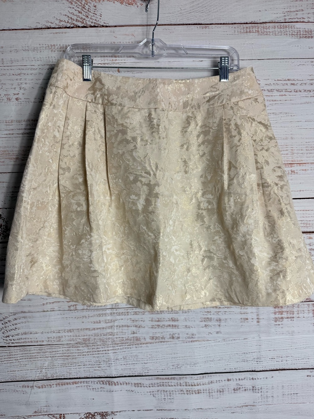 Jennifer Lopez Women's Beige/Tan Floral Glittery Formal Flare Skirt Size 12